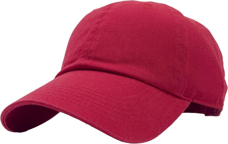 Utmost Unisex Classic Low Profile Cotton Baseball Cap Plain Blank Camoflauge Soft Unconstructed Adjustable Size Dad Hat (Red) - Image 1